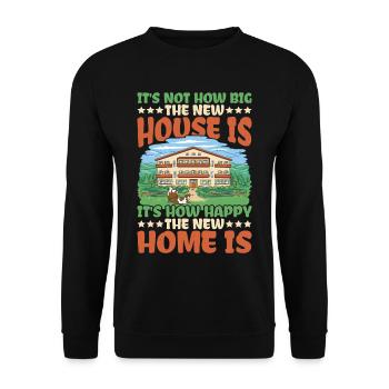 It's How Happy The New Home Is - Unisex Pullover - Schwarz - Vorne - Alina (178cm) & Michal (187cm)