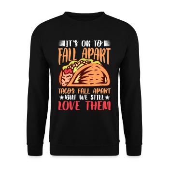 C’est correct de s’effondrer, les tacos s’effondrent 3 - Sweat-shirt Unisexe - noir - Devant - Alina (178cm) & Michal (187cm)