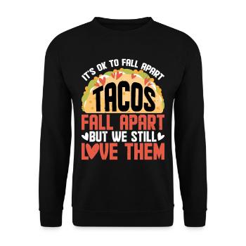 C’est correct de s’effondrer, les tacos s’effondrent 2 - Sweat-shirt Unisexe - noir - Devant - Alina (178cm) & Michal (187cm)
