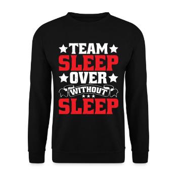 Soirée pyjama d’équipe sans sommeil - Sweat-shirt Unisexe - noir - Devant - Alina (178cm) & Michal (187cm)