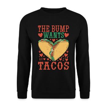 The Bump Wants Tacos - Unisex Sweatshirt - black - Front - Alina (178cm) & Michal (187cm)