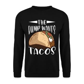 The Bump Wants Tacos 3 - Unisex Pullover - Schwarz - Vorne - Alina (178cm) & Michal (187cm)