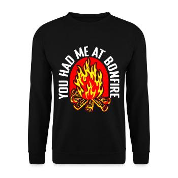 You Had Me At Bonfire - Unisex Sweatshirt - black - Front - Alina (178cm) & Michal (187cm)