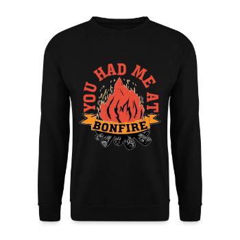 You Had Me At Bonfire 2 - Unisex Sweatshirt - black - Front - Alina (178cm) & Michal (187cm)