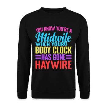 Quand votre horloge biologique s’est détraquée 2 - Sweat-shirt Unisexe - noir - Devant - Alina (178cm) & Michal (187cm)