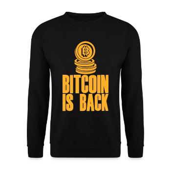 Bitcoin Is Back 2 - Unisex Pullover - Schwarz - Vorne - Alina (178cm) & Michal (187cm)