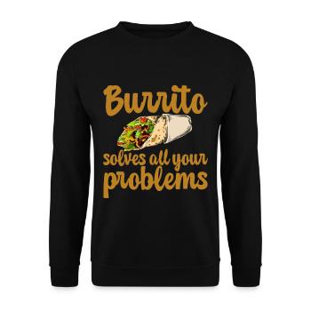 Burrito résout tous vos problèmes 2 - Sweat-shirt Unisexe - noir - Devant - Alina (178cm) & Michal (187cm)