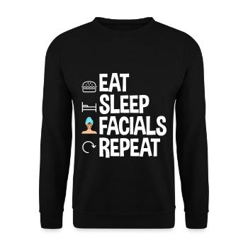 Manger dormir Soins du visage Répéter 2 - Sweat-shirt Unisexe - noir - Devant - Alina (178cm) & Michal (187cm)