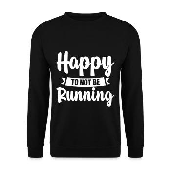 Heureux de ne pas courir 4 - Sweat-shirt Unisexe - noir - Devant - Alina (178cm) & Michal (187cm)