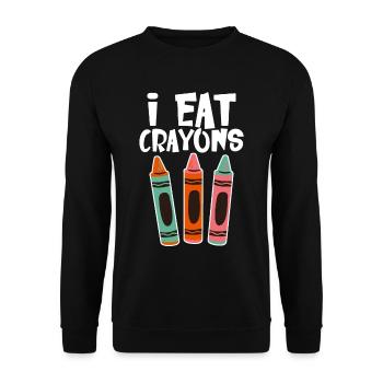 I Eat Crayons 4 - Unisex Sweatshirt - black - Front - Alina (178cm) & Michal (187cm)