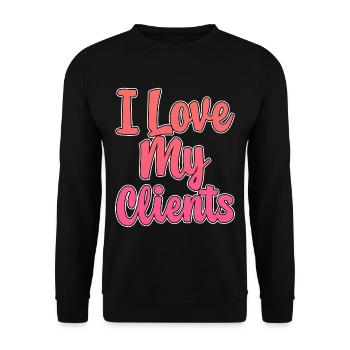 I Love My Clients - Unisex Sweatshirt - black - Front - Alina (178cm) & Michal (187cm)