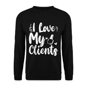 I Love My Clients 2 - Unisex Sweatshirt - black - Front - Alina (178cm) & Michal (187cm)