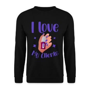 I Love My Clients 4 - Unisex Sweatshirt - black - Front - Alina (178cm) & Michal (187cm)