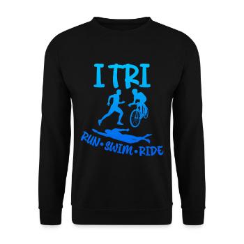 I Tri, Run Swim Ride 4 - Unisex Sweatshirt - black - Front - Alina (178cm) & Michal (187cm)
