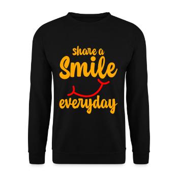 Share A Smile Everyday 2 - Unisex Sweatshirt - black - Front - Alina (178cm) & Michal (187cm)