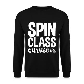 Spin Class Survivor - Unisex Sweatshirt - black - Front - Alina (178cm) & Michal (187cm)