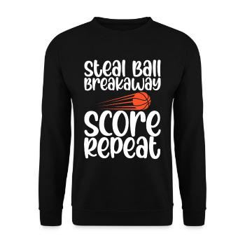 Steal Ball Breakaway Score Repeat 4 - Unisex Sweatshirt - black - Front - Alina (178cm) & Michal (187cm)