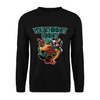 You Think It, I Ink It 2 - Unisex Pullover - Schwarz - Vorne - Alina (178cm) & Michal (187cm)