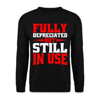 Fully Depreciated But Still In Use 9 - Unisex Pullover - Schwarz - Vorne - Alina (178cm) & Michal (187cm)