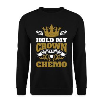 Tenir ma couronne pendant que je termine ma chimio 65 - Sweat-shirt Unisexe - noir - Devant - Alina (178cm) & Michal (187cm)