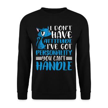 Je n’ai pas d’attitude 5 - Sweat-shirt Unisexe - noir - Devant - Alina (178cm) & Michal (187cm)