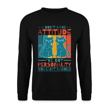 Je n’ai pas d’attitude 6 - Sweat-shirt Unisexe - noir - Devant - Alina (178cm) & Michal (187cm)