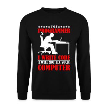 I'm A Programmer I Will Not Fix Your Computer - Unisex Pullover - Schwarz - Vorne - Alina (178cm) & Michal (187cm)