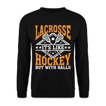 La crosse, c’est comme le hockey mais avec des balles 2 - Sweat-shirt Unisexe - noir - Devant - Alina (178cm) & Michal (187cm)