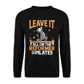 Leave It All On The Reformer #pilates 10 - Unisex Pullover - Schwarz - Vorne - Alina (178cm) & Michal (187cm)