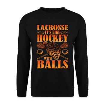 La crosse, c’est comme le hockey mais avec des balles 3 - Sweat-shirt Unisexe - noir - Devant - Alina (178cm) & Michal (187cm)
