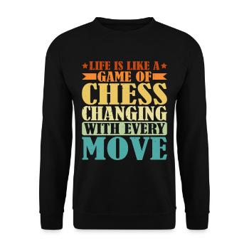 Life Is Like A Game Of Chess 2 - Unisex Pullover - Schwarz - Vorne - Alina (178cm) & Michal (187cm)
