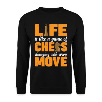 Life Is Like A Game Of Chess 3 - Unisex Pullover - Schwarz - Vorne - Alina (178cm) & Michal (187cm)