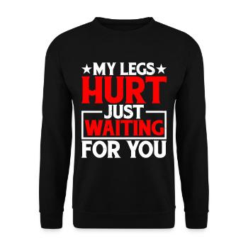 Mes jambes me font mal juste en attendant toi 18 - Sweat-shirt Unisexe - noir - Devant - Alina (178cm) & Michal (187cm)