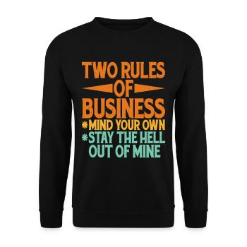 Deux règles de travail, occupez-vous des vôtres 13 - Sweat-shirt Unisexe - noir - Devant - Alina (178cm) & Michal (187cm)