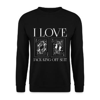 I Love Jack King Off Suit 3 - Unisex Sweatshirt - black - Front - Alina (178cm) & Michal (187cm)