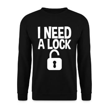 I Need A Lock - Unisex Pullover - Schwarz - Vorne - Alina (178cm) & Michal (187cm)