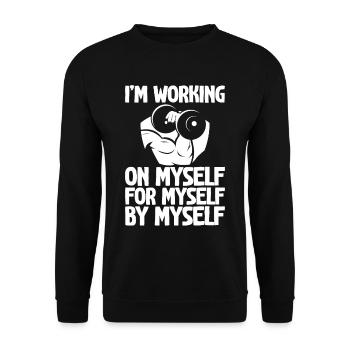 Je travaille sur, pour, par moi-même 2 - Sweat-shirt Unisexe - noir - Devant - Alina (178cm) & Michal (187cm)