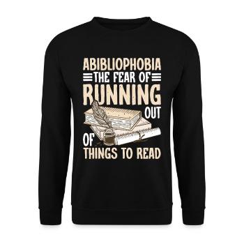 Abibliophobia, Running Out Of Things To Read - Unisex Sweatshirt - black - Front - Alina (178cm) & Michal (187cm)