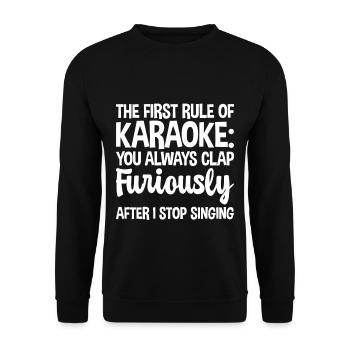 The First Rule Of Karaoke 1 - Unisex Pullover - Schwarz - Vorne - Alina (178cm) & Michal (187cm)
