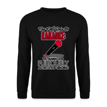 The First Rule Of Karaoke 4 - Unisex Pullover - Schwarz - Vorne - Alina (178cm) & Michal (187cm)