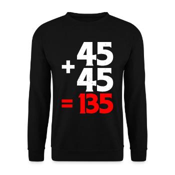 45 + 45 = 135 4 - Unisex Sweatshirt - black - Front - Alina (178cm) & Michal (187cm)