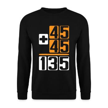45 + 45 = 135 6 - Unisex Sweatshirt - black - Front - Alina (178cm) & Michal (187cm)