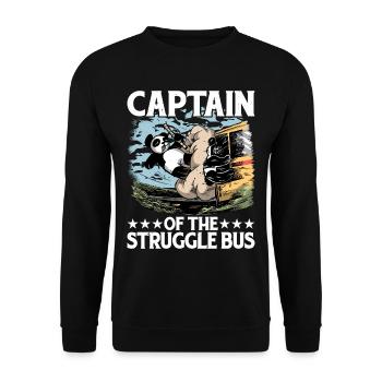 Captain Of The Struggle Bus 14 - Unisex Sweatshirt - black - Front - Alina (178cm) & Michal (187cm)