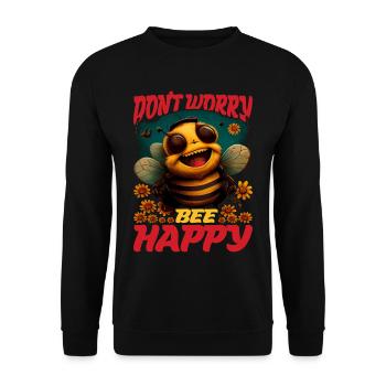 Ne vous inquiétez pas Bee Happy 45 - Sweat-shirt Unisexe - noir - Devant - Alina (178cm) & Michal (187cm)