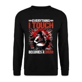Tout ce que je touche devient un tambour 17 - Sweat-shirt Unisexe - noir - Devant - Alina (178cm) & Michal (187cm)