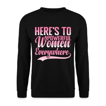 Voici aux femmes puissantes partout dans le monde 6 - Sweat-shirt Unisexe - noir - Devant - Alina (178cm) & Michal (187cm)