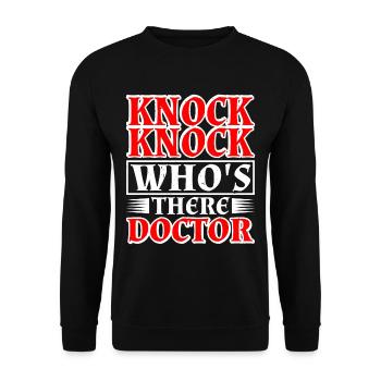 Knock Knock Who's There Doctor 12 - Unisex Sweatshirt - black - Front - Alina (178cm) & Michal (187cm)