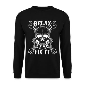 Relax I Can Fix It 13 - Unisex Sweatshirt - black - Front - Alina (178cm) & Michal (187cm)