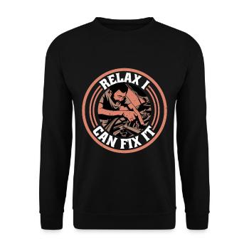 Relax I Can Fix It 12 - Unisex Sweatshirt - black - Front - Alina (178cm) & Michal (187cm)