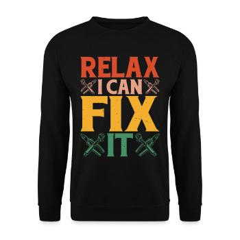 Relax I Can Fix It 14 - Unisex Sweatshirt - black - Front - Alina (178cm) & Michal (187cm)